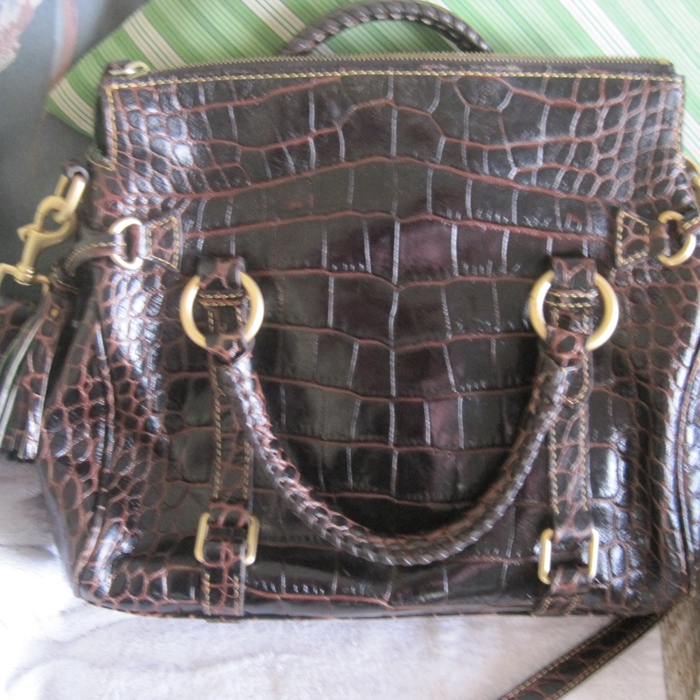 Dooney and Bourke satchel bag with long strap.